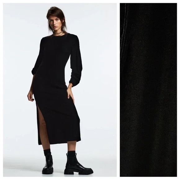 NWT Zara Velvet Dress - Picture 2 of 10